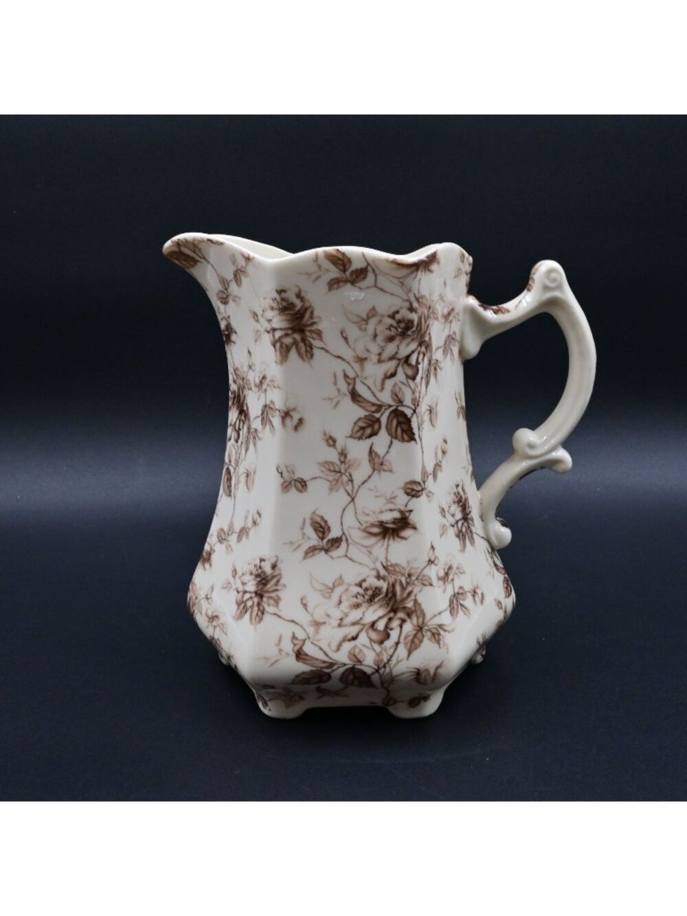 I. Godinger & Co. Rambling Rose Floral Pitcher Shabby Chic Vintage